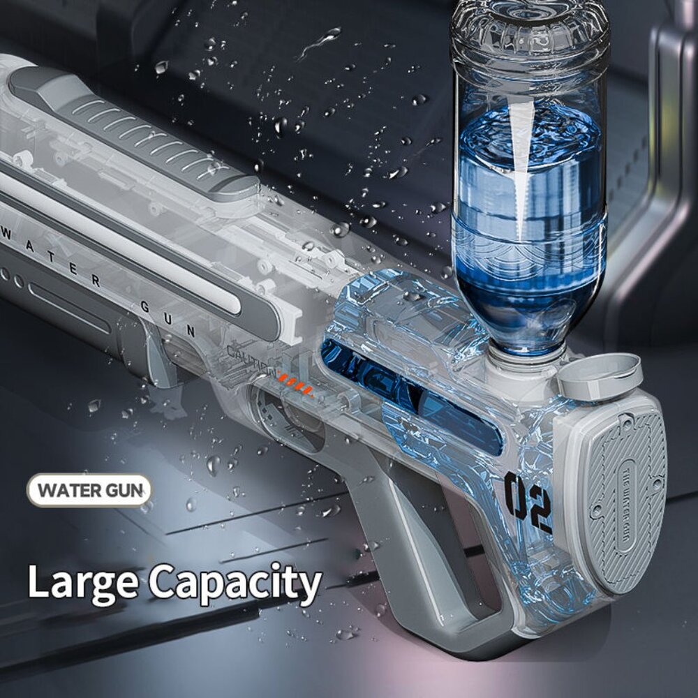 Automatic Power Electric Water Blaster Long Range w/ Light Outdoor Pool Toy Gun